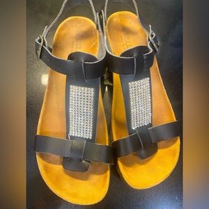 Bellini Sandals with rhinestone fronts. Made in Italy 39 ( US 8) Cork Soles